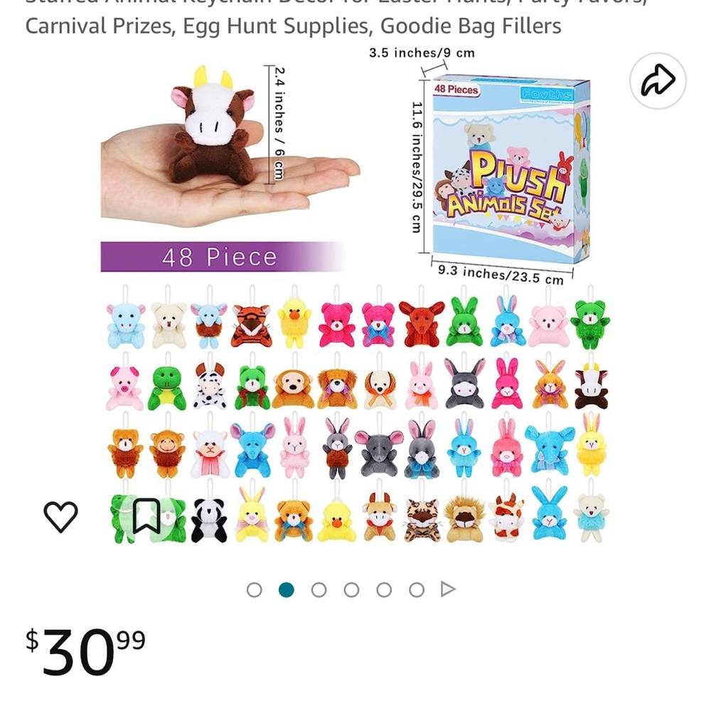 48pcs mini animal plus and card set